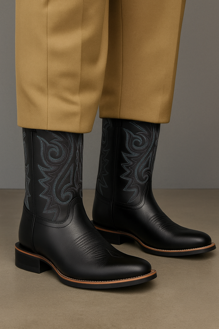 Bottes Cowboy Homme Style Western Tige Courte à Enfiler – Ronan
