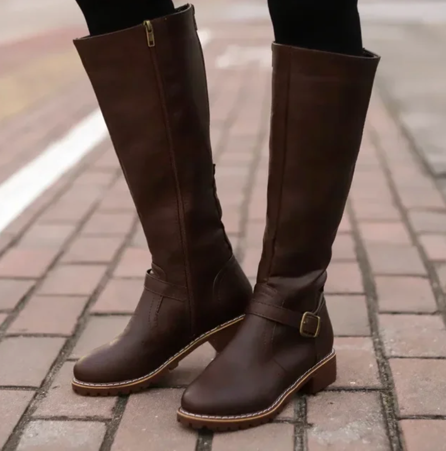 Bottes hautes pour femmes | Hauteur genou avec fermeture éclair latérale