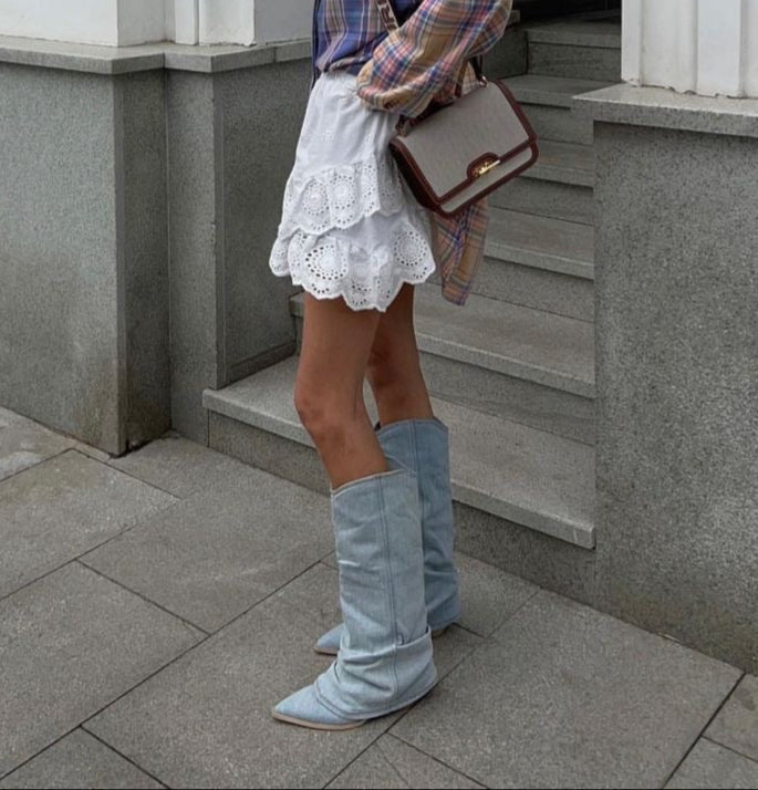 Bottes hautes pour femmes | Tige en denim 2