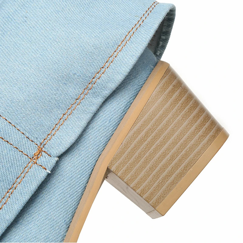 Bottes hautes pour femmes | Tige en denim 7
