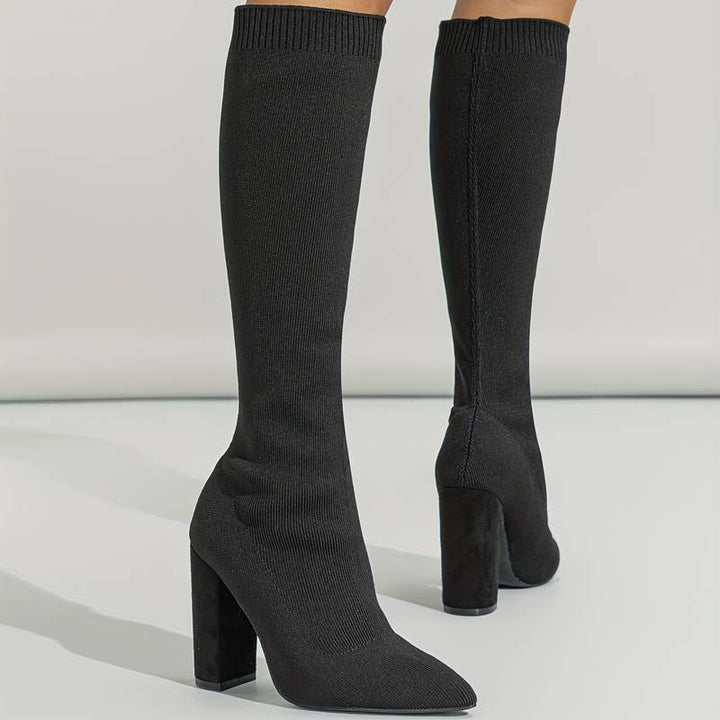 Bottines femme talon bloc hauteur cheville élégantes