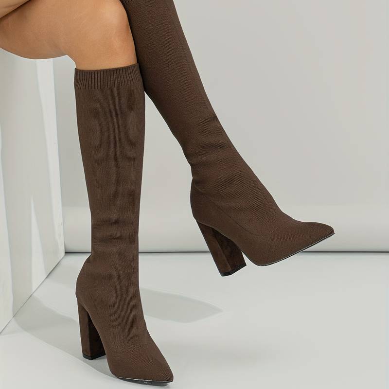 Bottines femme talon bloc hauteur cheville élégantes