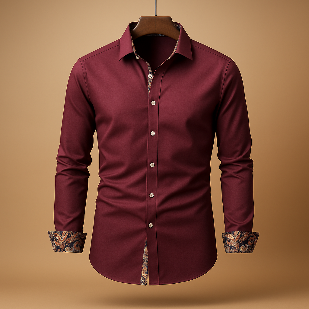 Chemise pour homme | Haut classique à manches longues ajusté