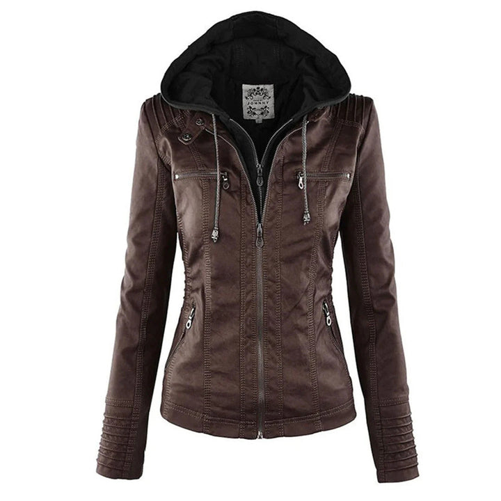 Ivory™ | Veste en Cuir pour Femmes Résistante aux Intempéries avec Capuche