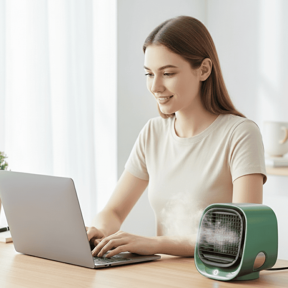CLIMAONE DUO COOL - Rafraîchisseur d'air et humidificateur 2 en 1 - pièce compacte et fraîche grâce à une circulation d'air et un taux d'humidité agréables. 2