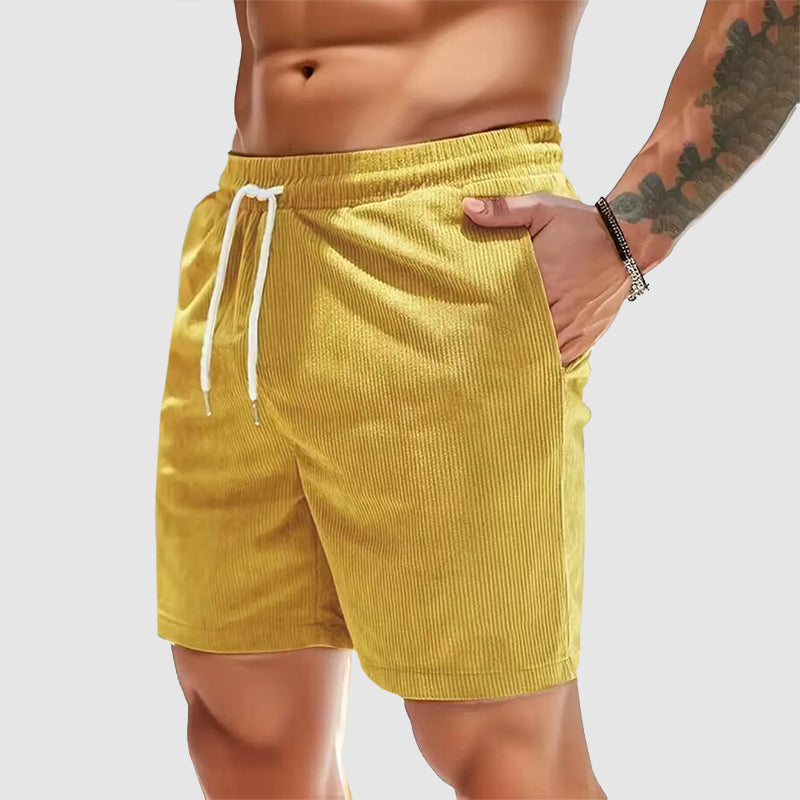 Caleb - Short décontracté en velours côtelé à taille élastique pour homme 0