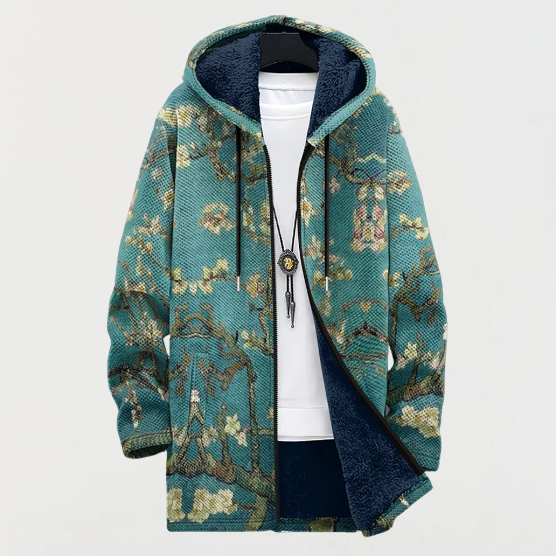 Cardigan avec Design Floral Artistique 0