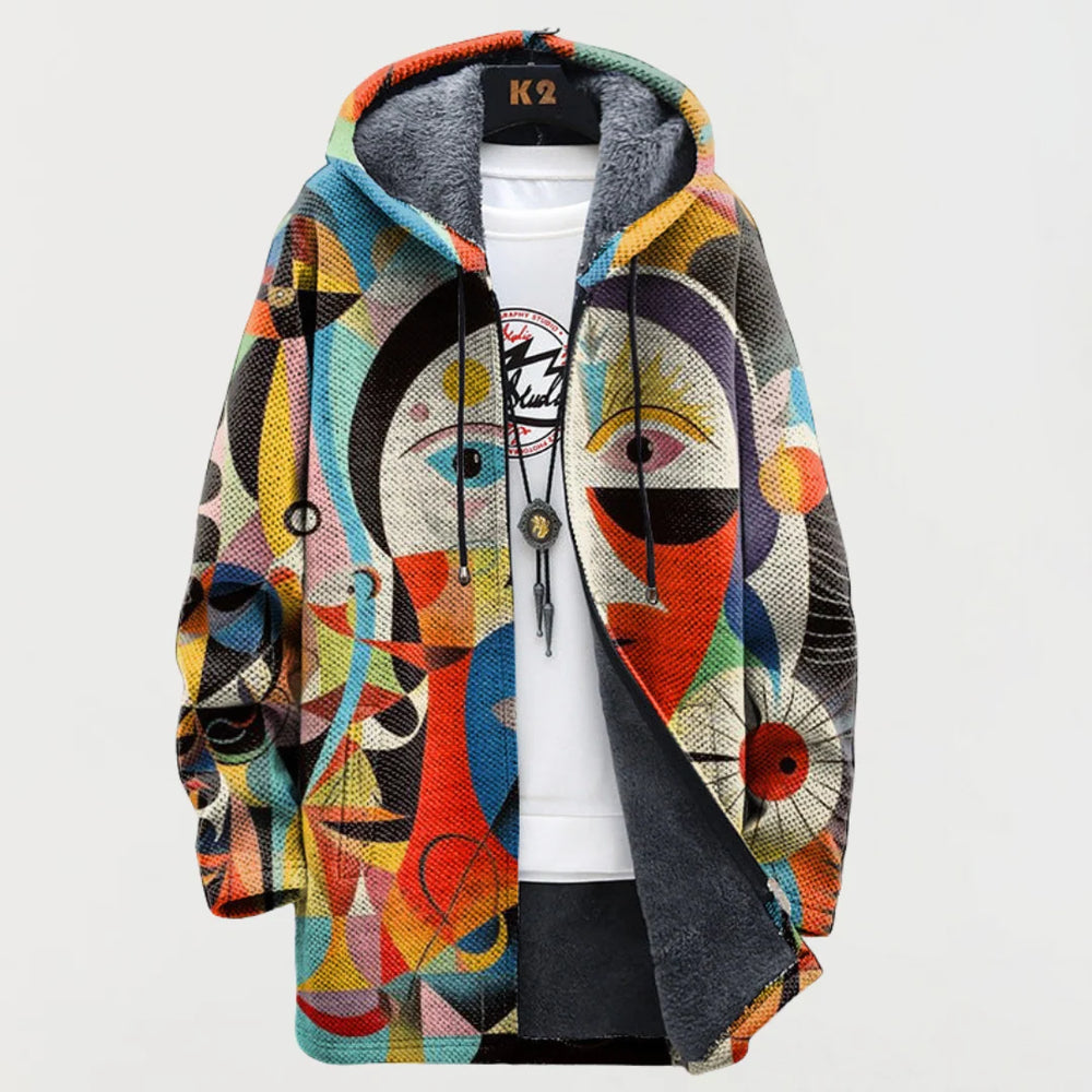 Cardigan avec Motif Abstrait 1