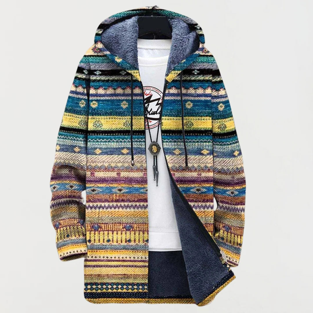 Cardigan avec Motif Tribal Ondulé 0