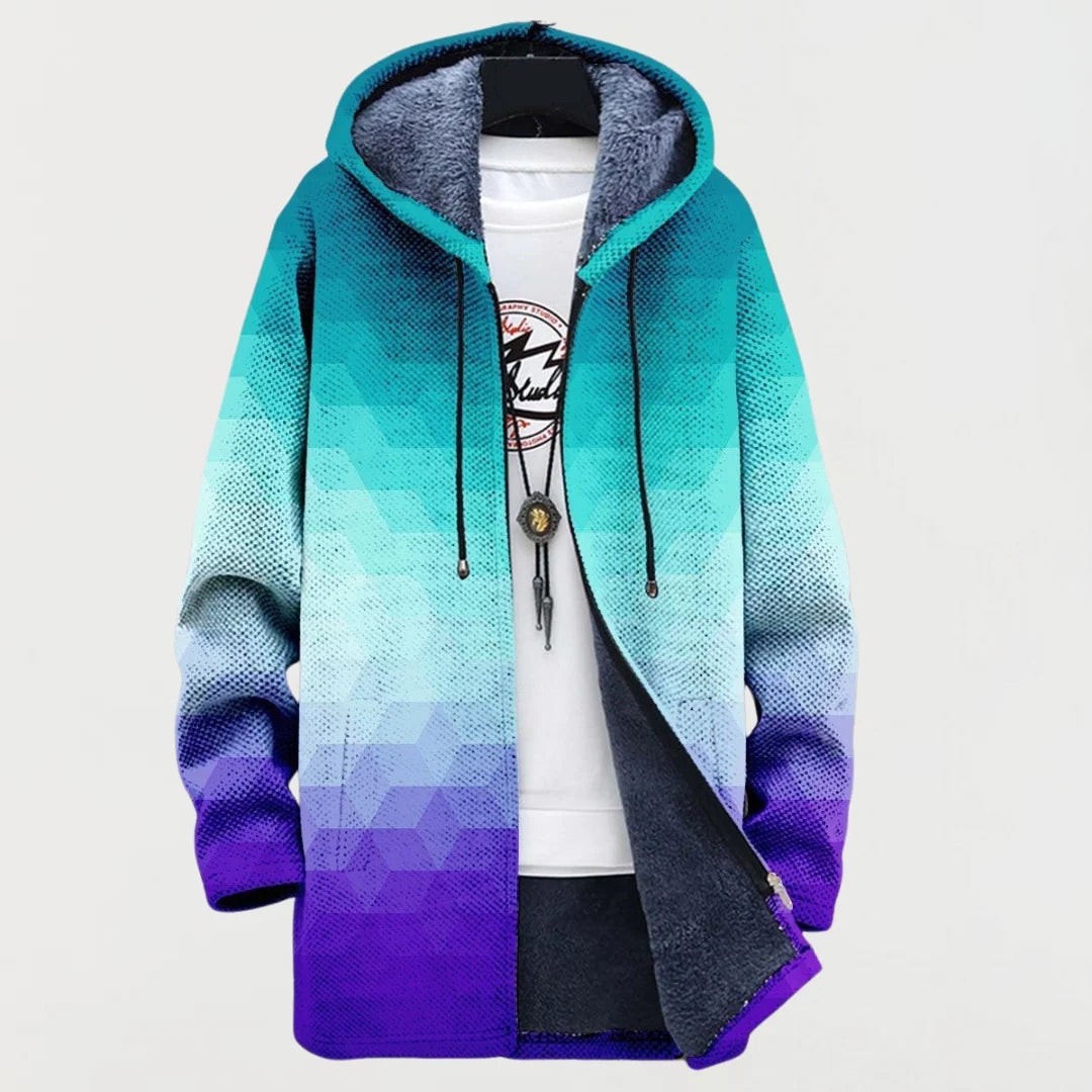 Cardigan avec Motif de Dégradé Hexagonal 0