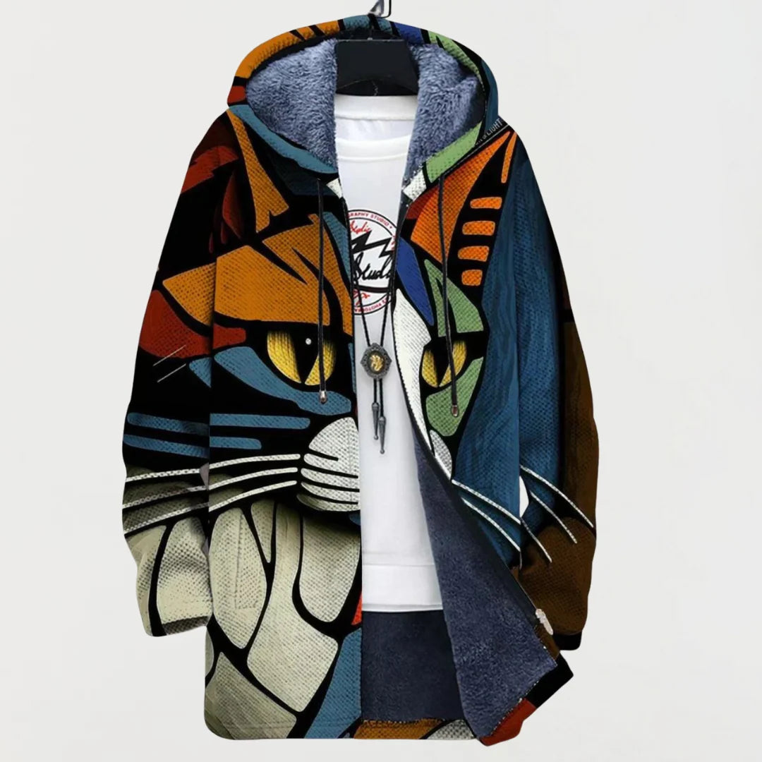 Cardigan avec Motif de Visage de Chat 0
