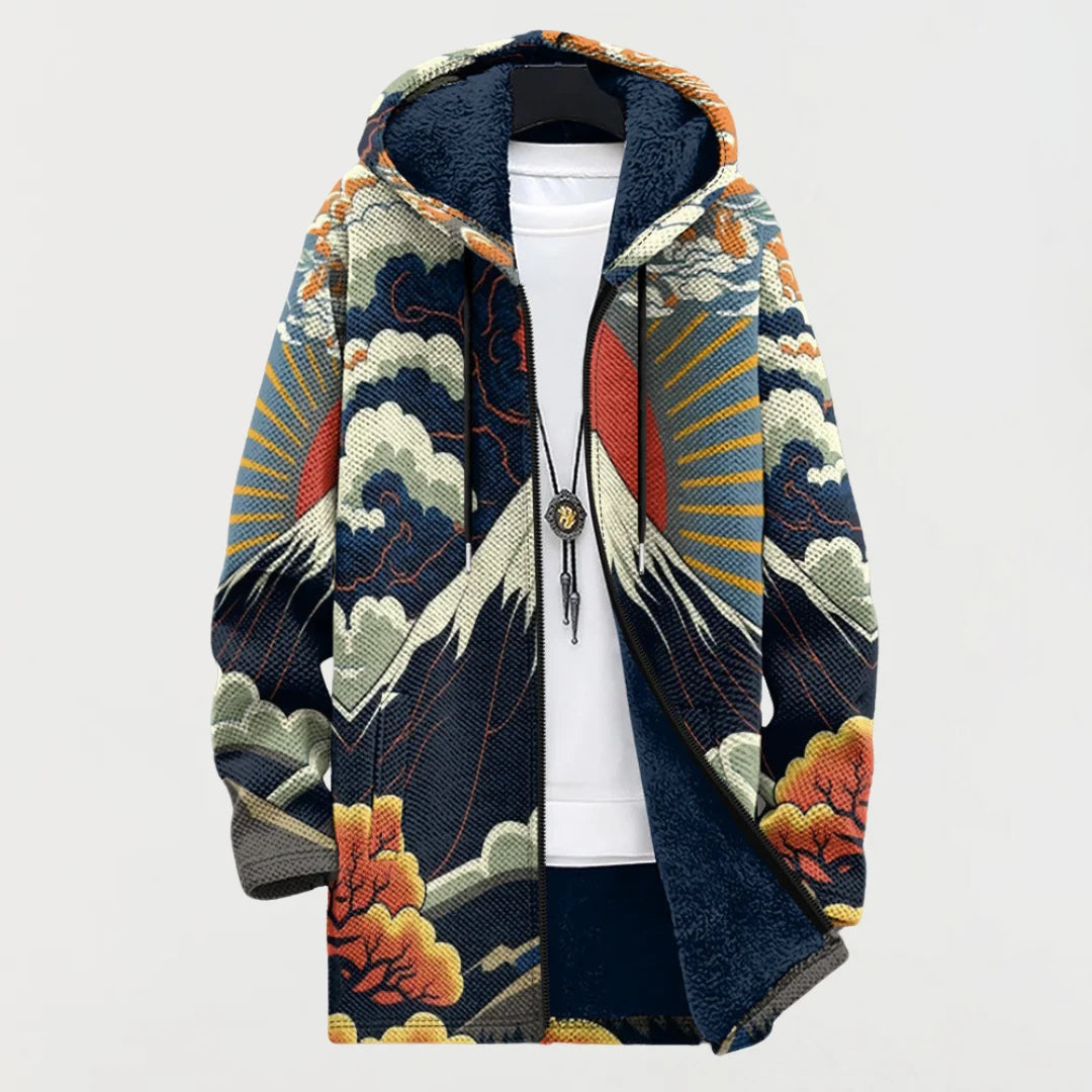 Cardigan avec motif lever de soleil 0