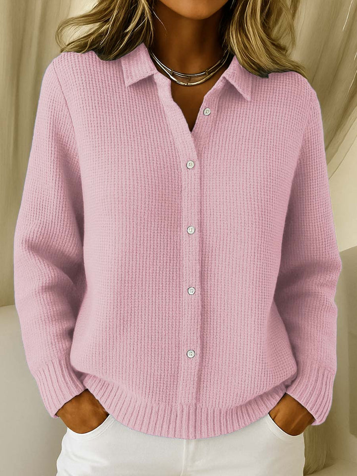 Cardigan classique pour femme avec col – Élégance intemporelle en doux mélange de coton 1