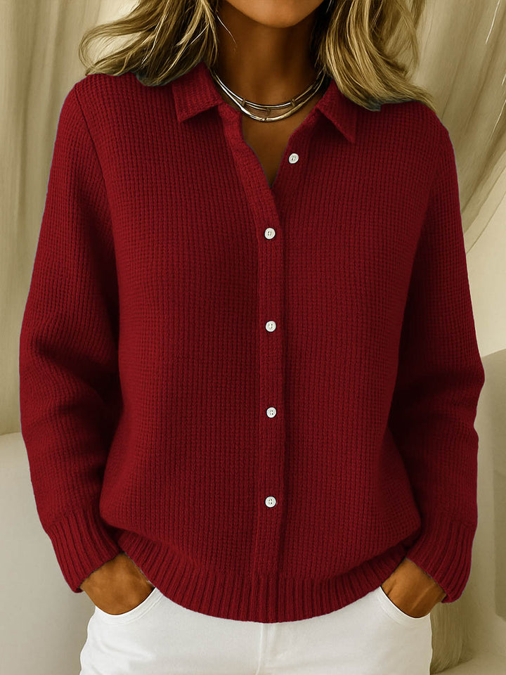 Cardigan classique pour femme avec col – Élégance intemporelle en doux mélange de coton 2