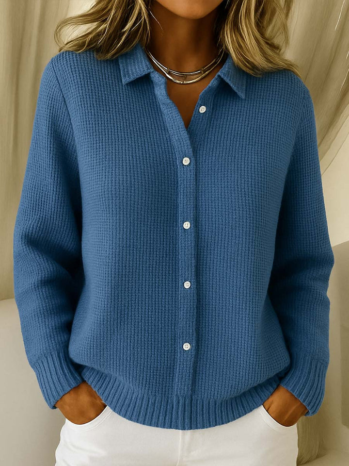 Cardigan classique pour femme avec col – Élégance intemporelle en doux mélange de coton 3