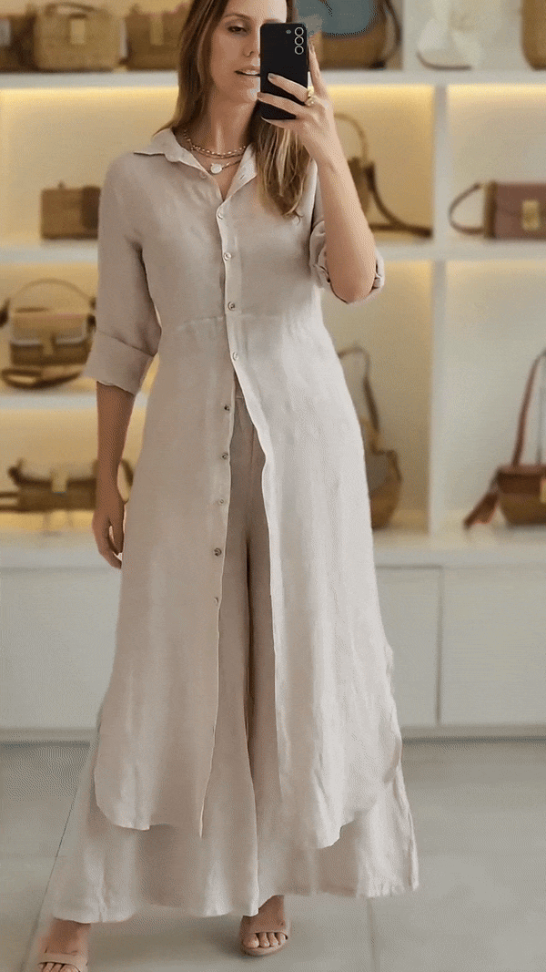 Celina | Ensemble élégant en lin avec chemise et robe 7