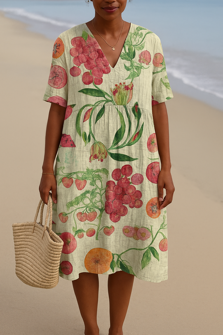 CÉLESTE | Robe botanique vintage