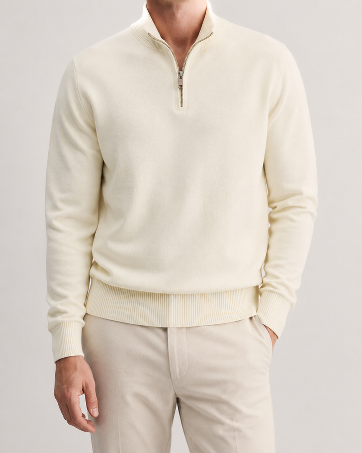 Pull Homme Col Montant Zippé Coupe Droite – Quirin
