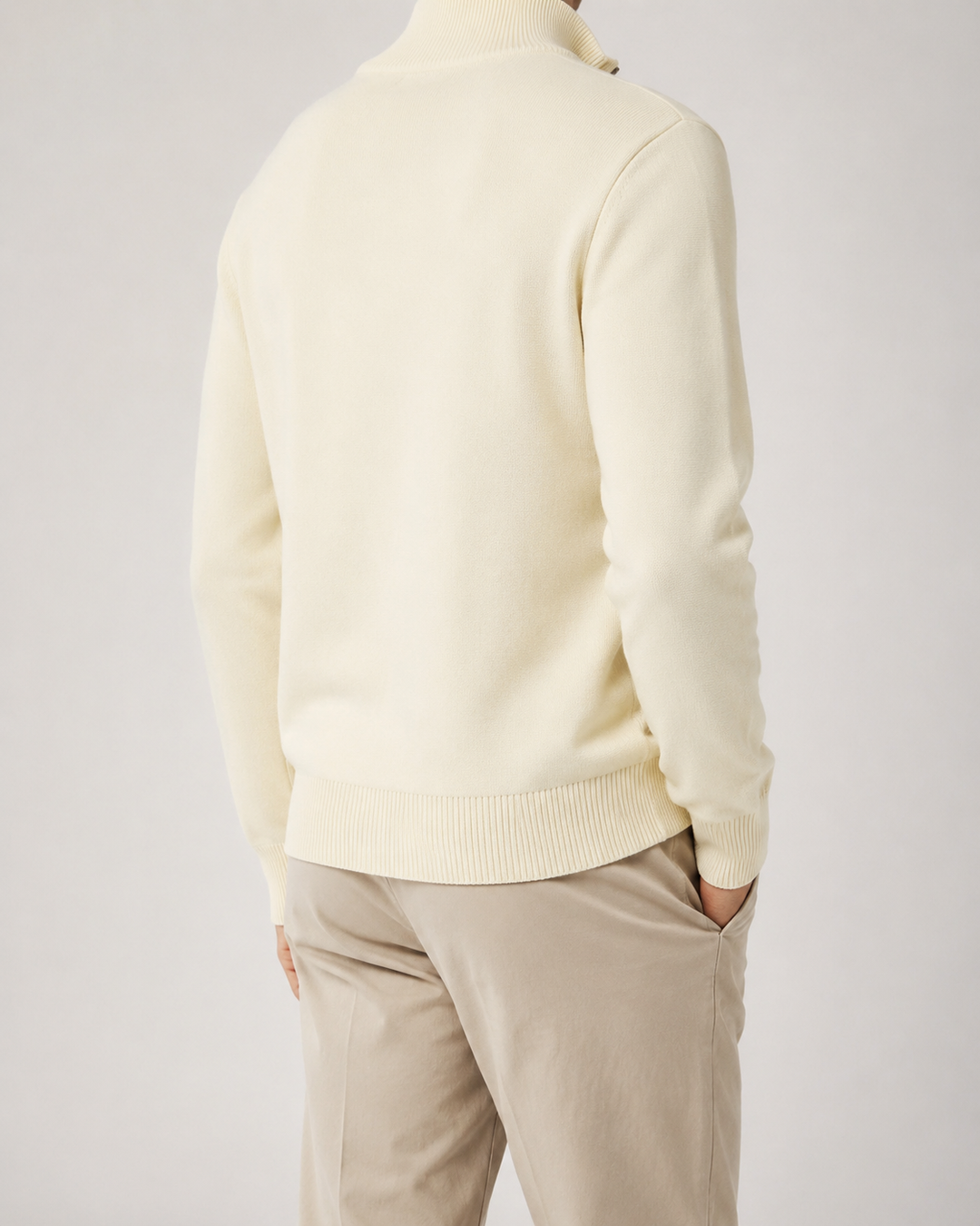 Pull Homme Col Montant Zippé Coupe Droite – Quirin
