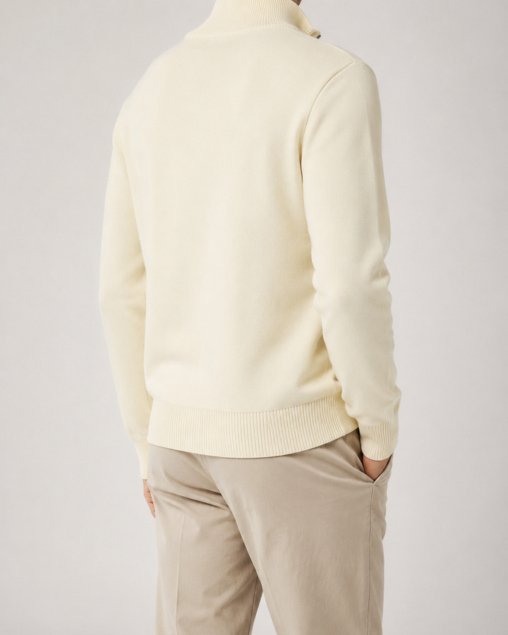 Pull Homme Col Montant Zippé Coupe Droite – Quirin