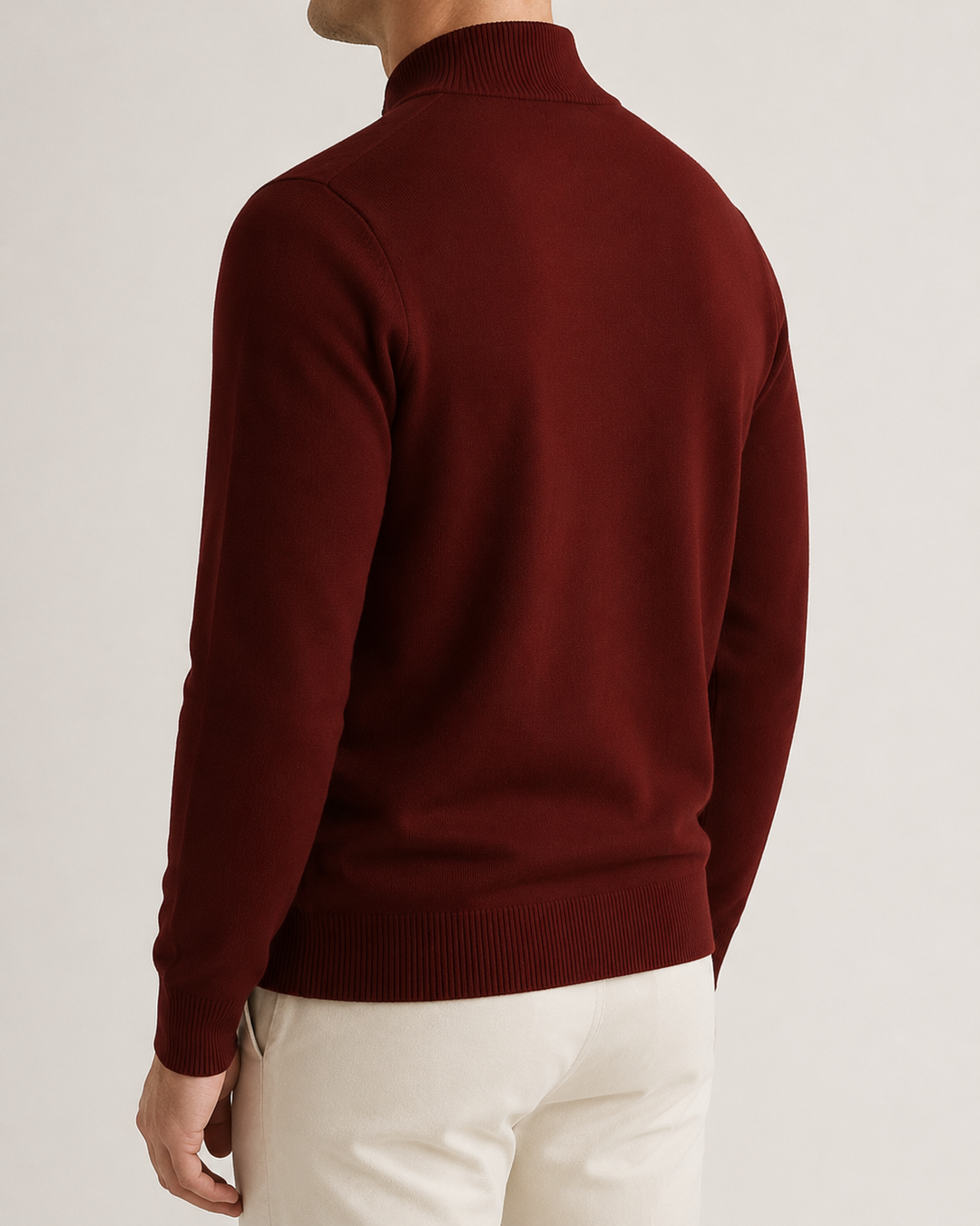 Pull Homme Col Montant Zippé Coupe Droite – Quirin