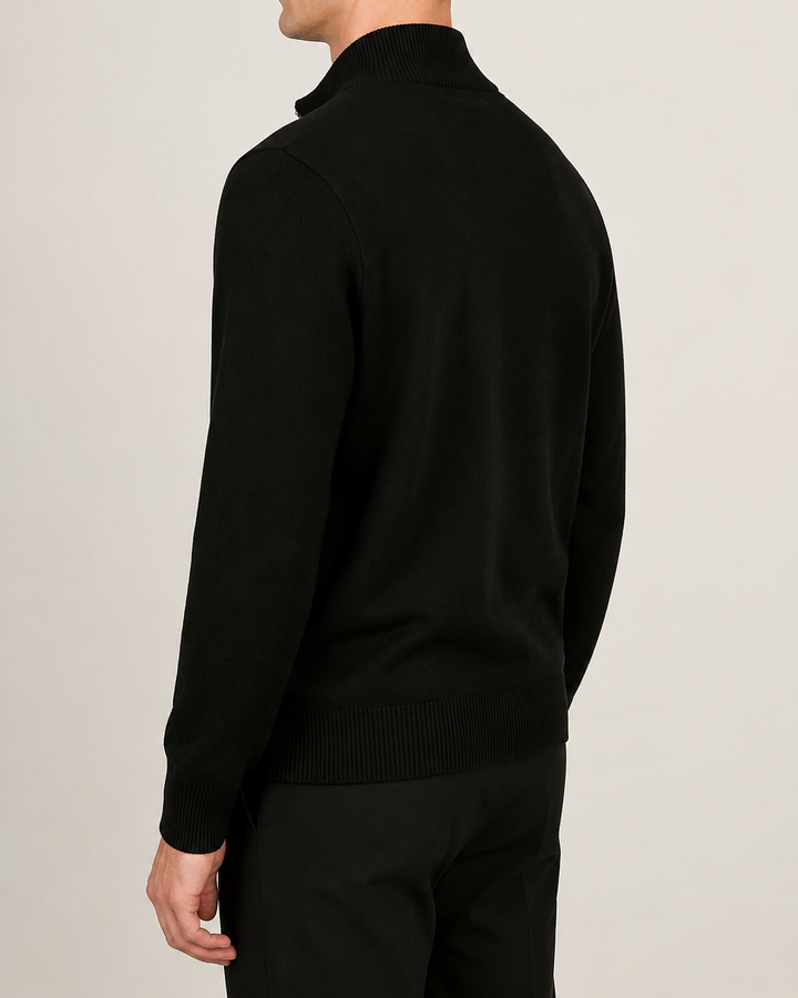 Pull Homme Col Montant Zippé Coupe Droite – Quirin