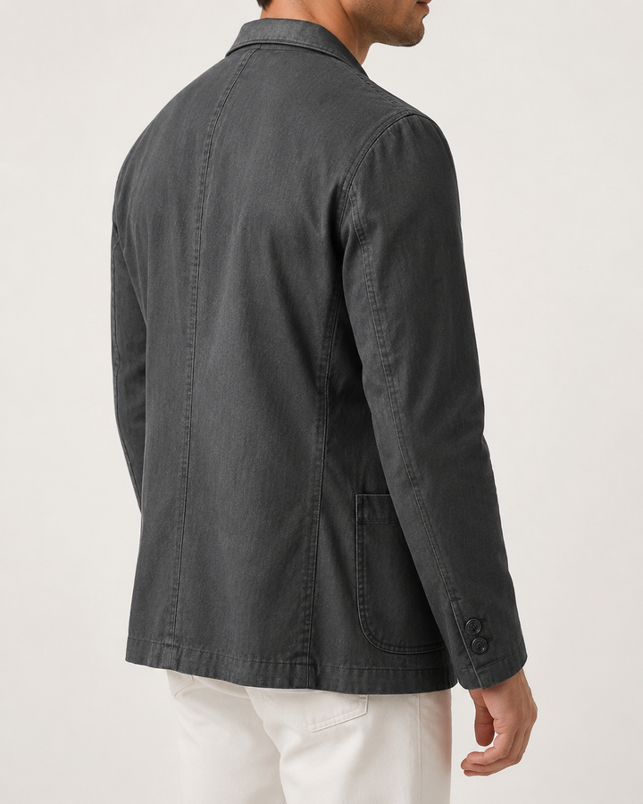 Blazer Homme en Lin Coupe Droite Deux Boutons – Romuald
