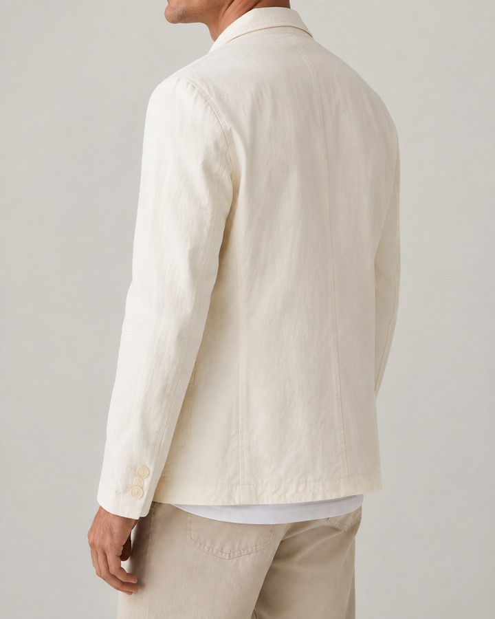 Blazer Homme en Lin Coupe Droite Deux Boutons – Romuald