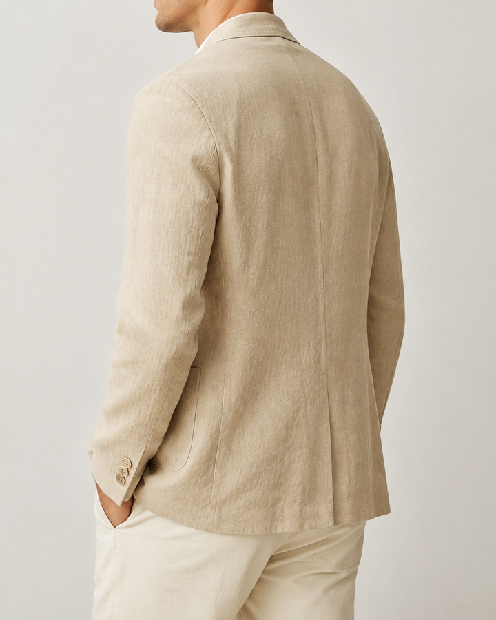 Blazer Homme en Lin Coupe Droite Deux Boutons – Romuald