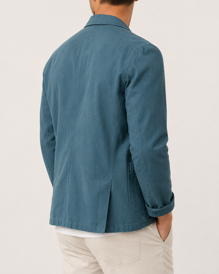 Blazer Homme en Lin Coupe Droite Deux Boutons – Romuald