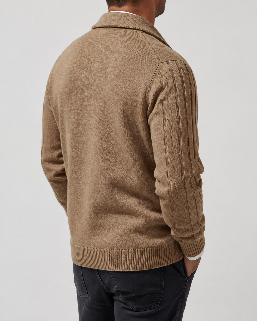Cardigan Homme Torsadé Col Châle Fermeture Boutonnée – Amable