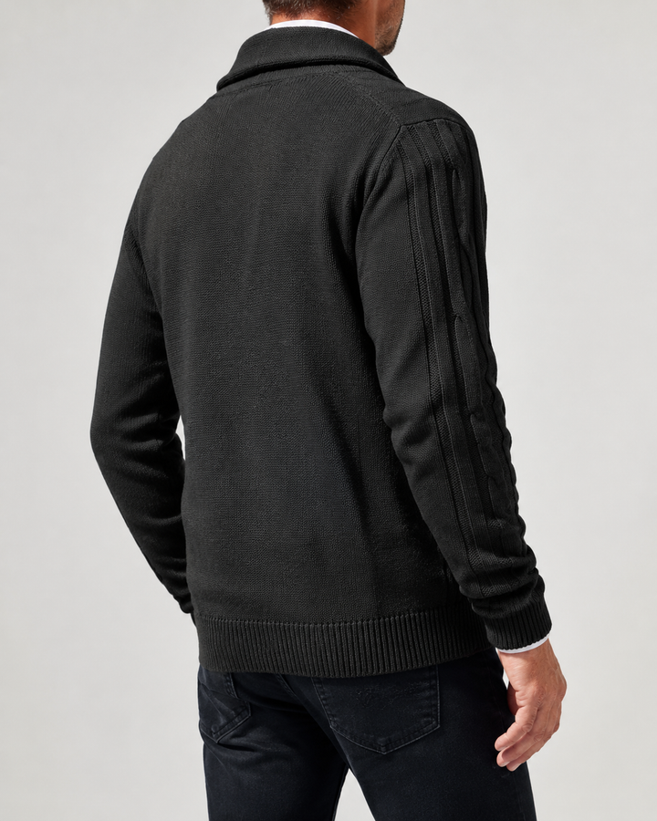 Cardigan Homme Torsadé Col Châle Fermeture Boutonnée – Amable