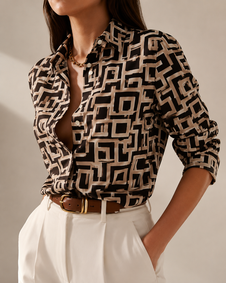 Chemise élégante imprimée pour femme