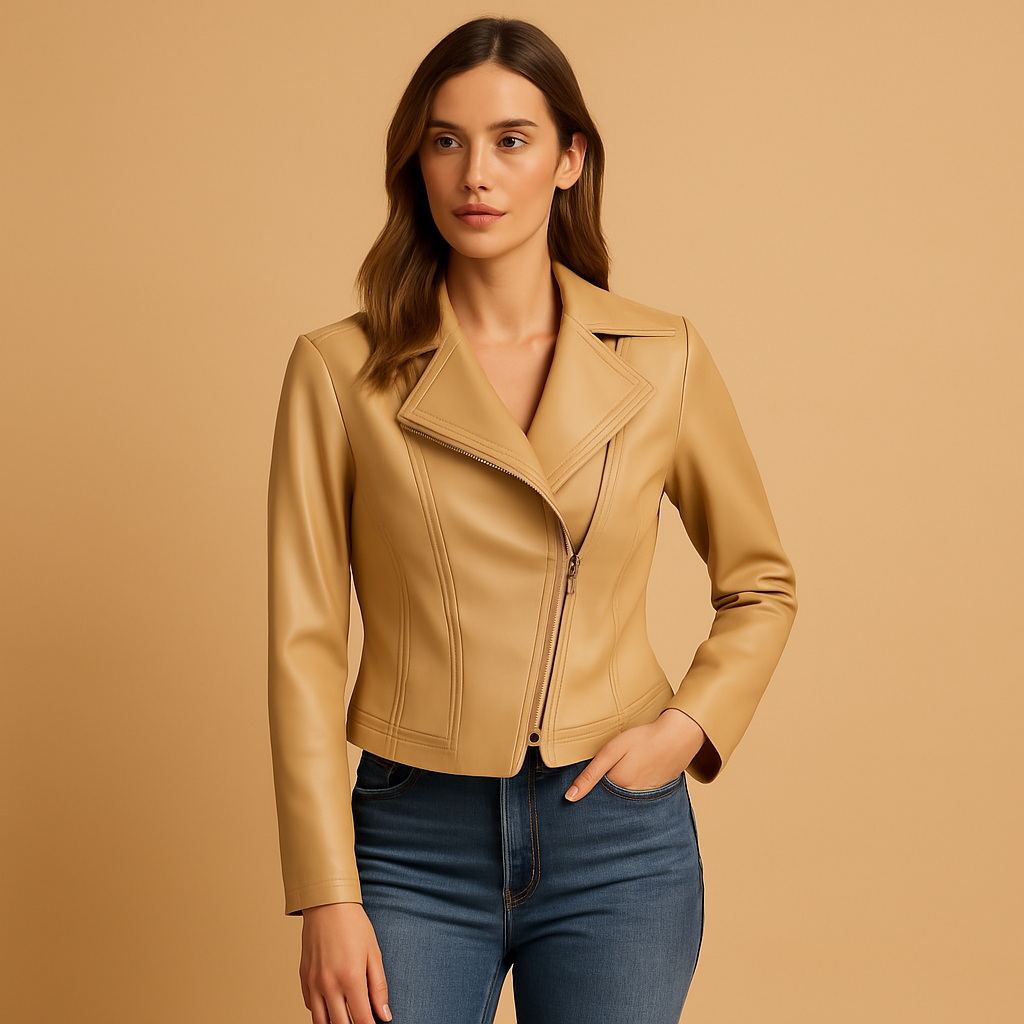 Veste courte structurée femme | Blouson zippé moderne d’hiver