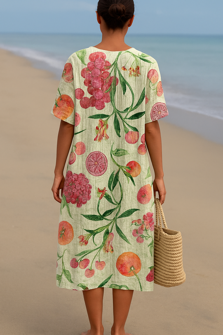 CÉLESTE | Robe botanique vintage