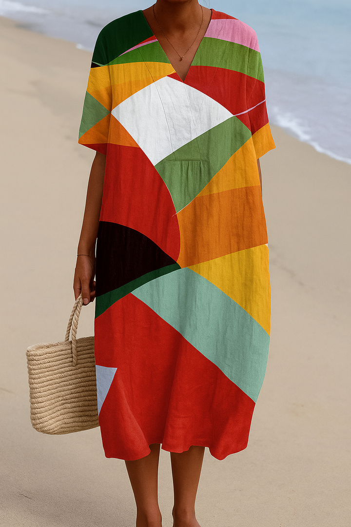 Solène II | Robe patchwork multicolore
