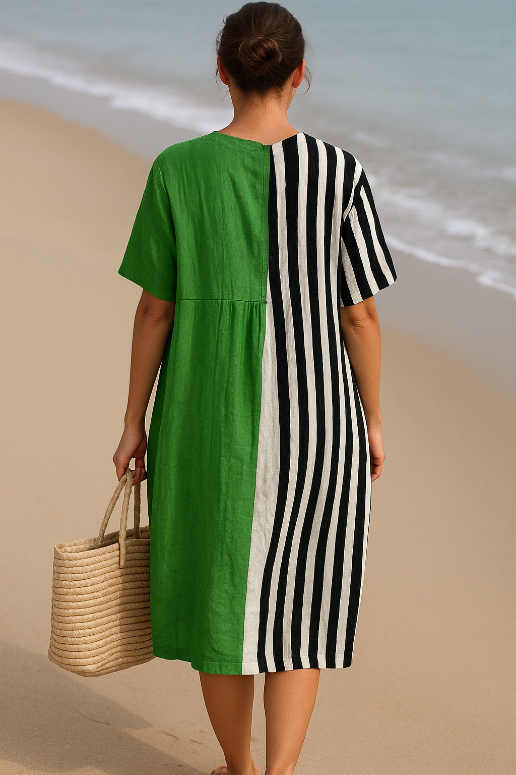 Iris | Robe verte fluo avec des rayures noires