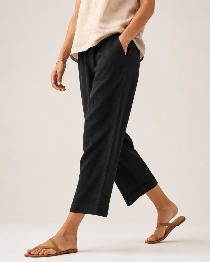 Pantalon été en lin confortable pour femme