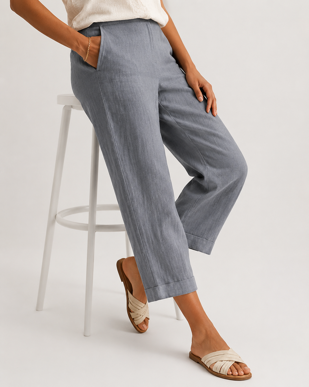 Pantalon été en lin confortable pour femme