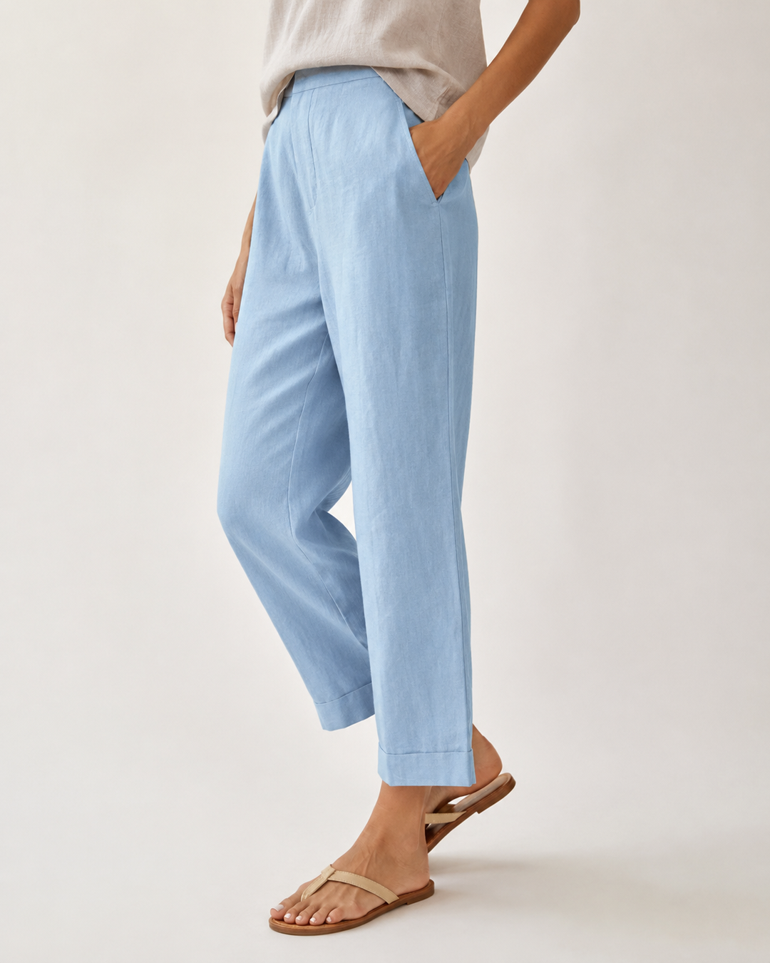 Pantalon été en lin confortable pour femme