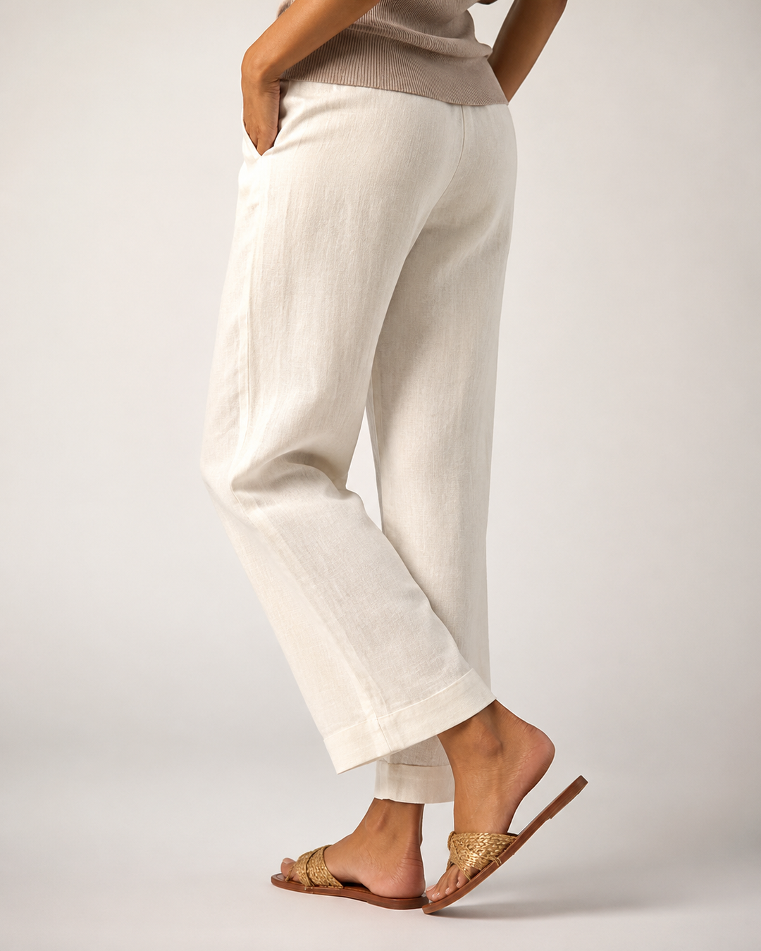 Pantalon été en lin confortable pour femme