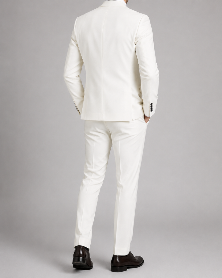Costume homme trois pièces gris coupe ajustée cérémonie élégant
