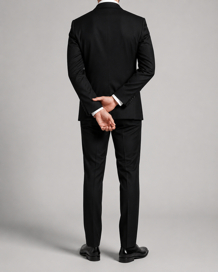 Costume homme trois pièces gris coupe ajustée cérémonie élégant
