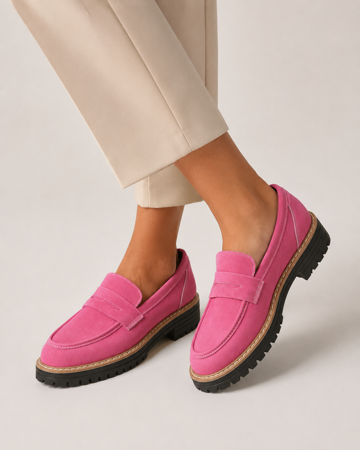 Mocassins femme orthopédiques élégants confort cuir à enfiler