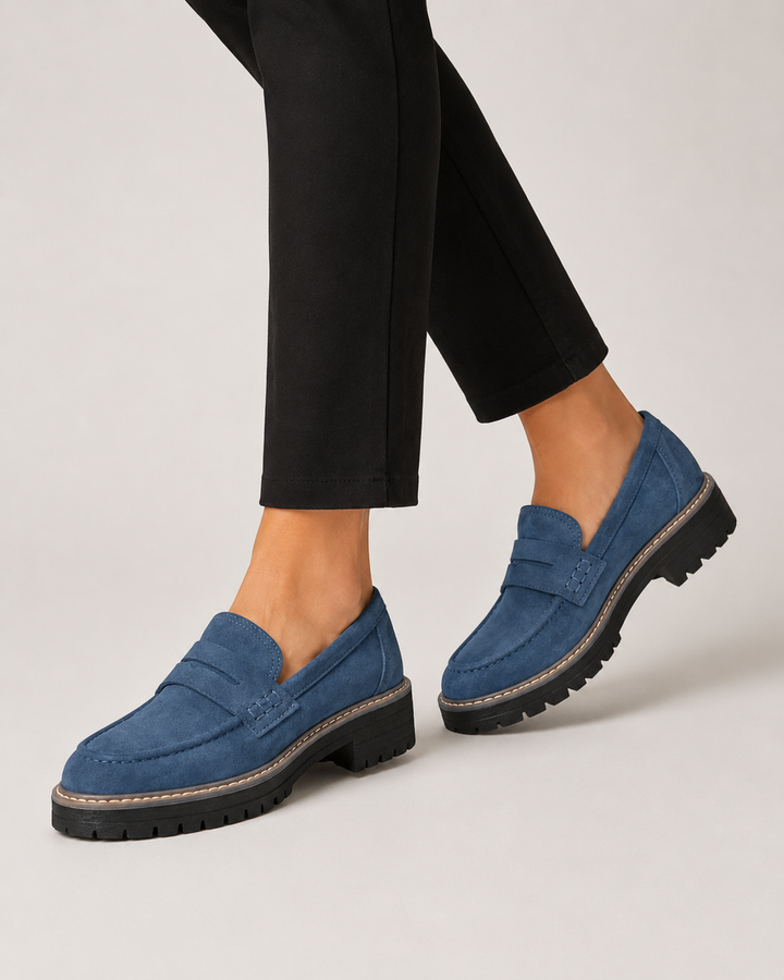 Mocassins femme orthopédiques élégants confort cuir à enfiler