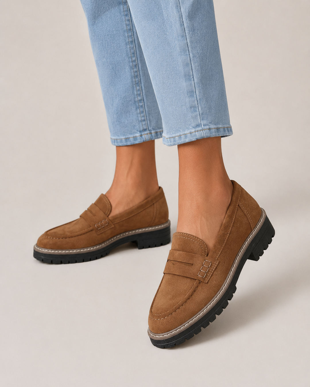 Mocassins femme orthopédiques élégants confort cuir à enfiler