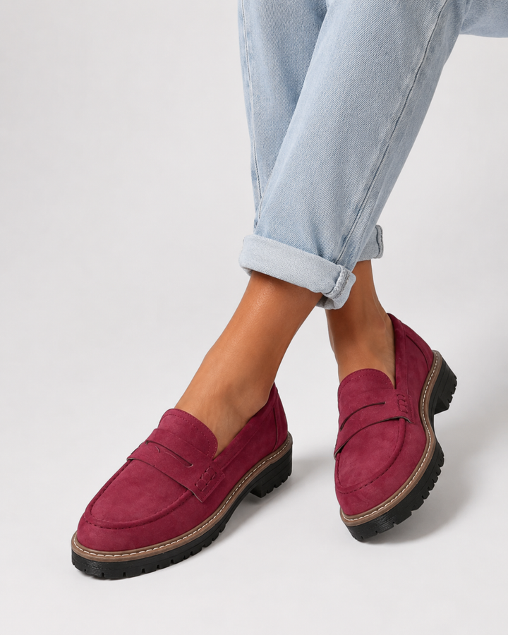 Mocassins femme orthopédiques élégants confort cuir à enfiler