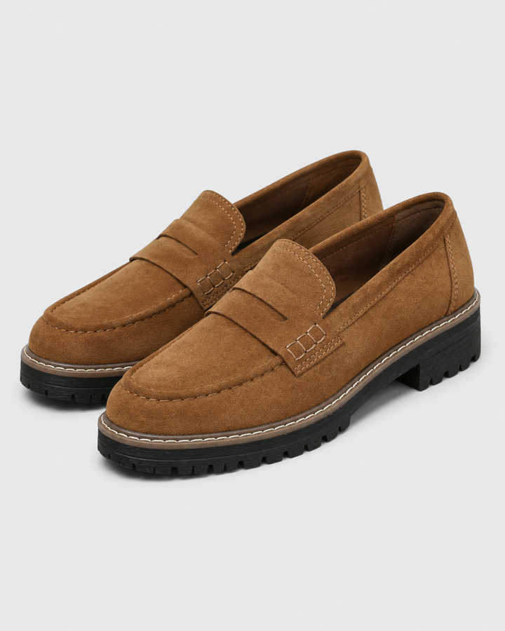 Mocassins femme orthopédiques élégants confort cuir à enfiler