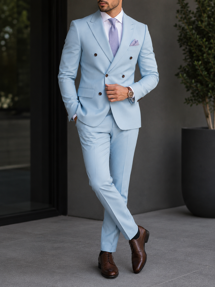 Costume homme mariage croisé deux pièces élégant