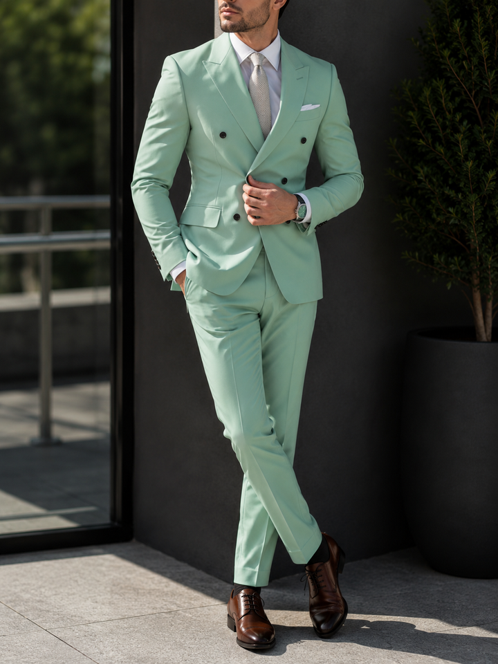 Costume homme mariage croisé deux pièces élégant